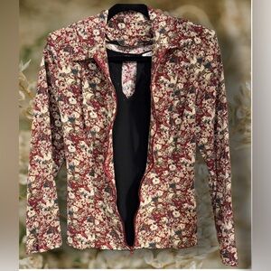 Elegant Floral Women's zip up jacket